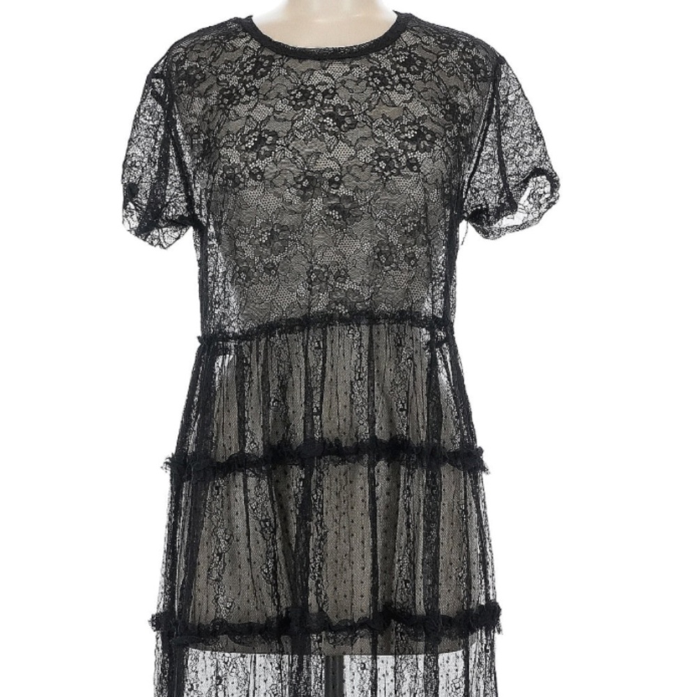 Zara Basic Lace Sheer Maxi Dress